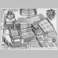 Saint-Denis, gravee du 17eme siecle representant l'abbaye de Saint-Denis en France (Wikipedia).jpg